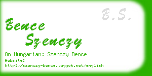 bence szenczy business card